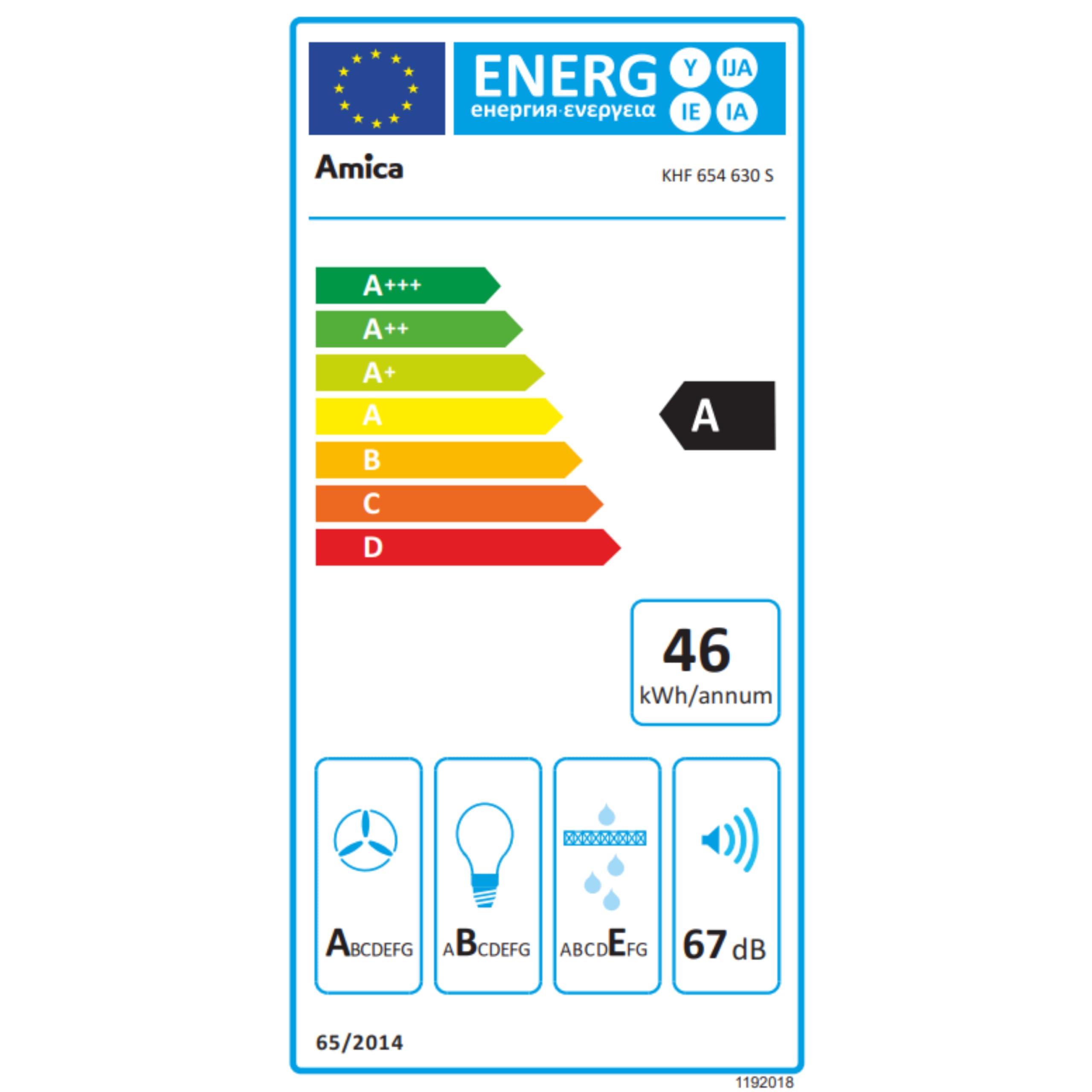 Amica Kaminhaube 50 cm 650 m³/h Abluft SensorTouch LED Beleuchtung Nachlaufautomatik 3 Leistungsstufen KHF 654 630 S – Dunstabzugshaube Schwarzglas