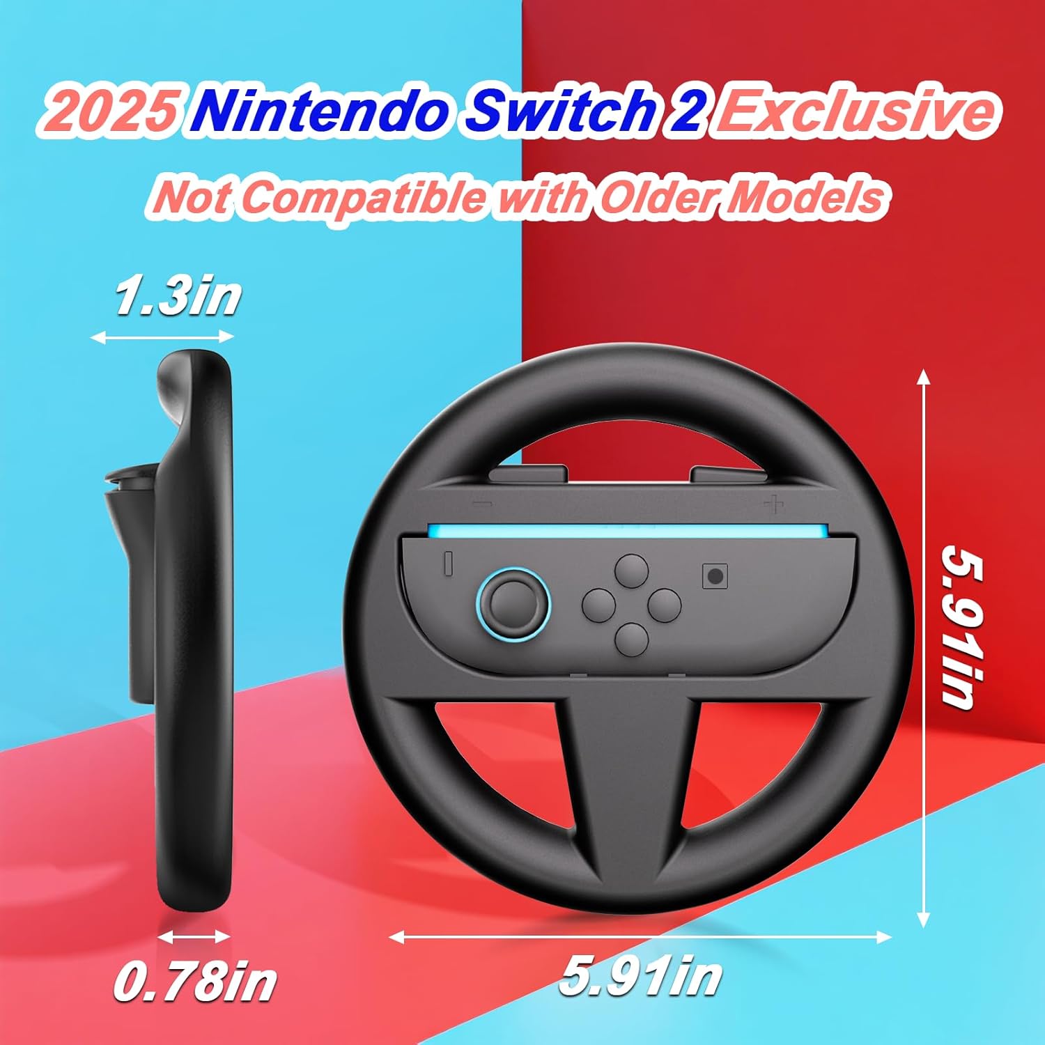 Nargos 2025 Steering Wheels for Nintendo Switch 2, Racing Wheel for Mario Kart World & 8 Deluxe, Joycon 2 Accessories - Image 2