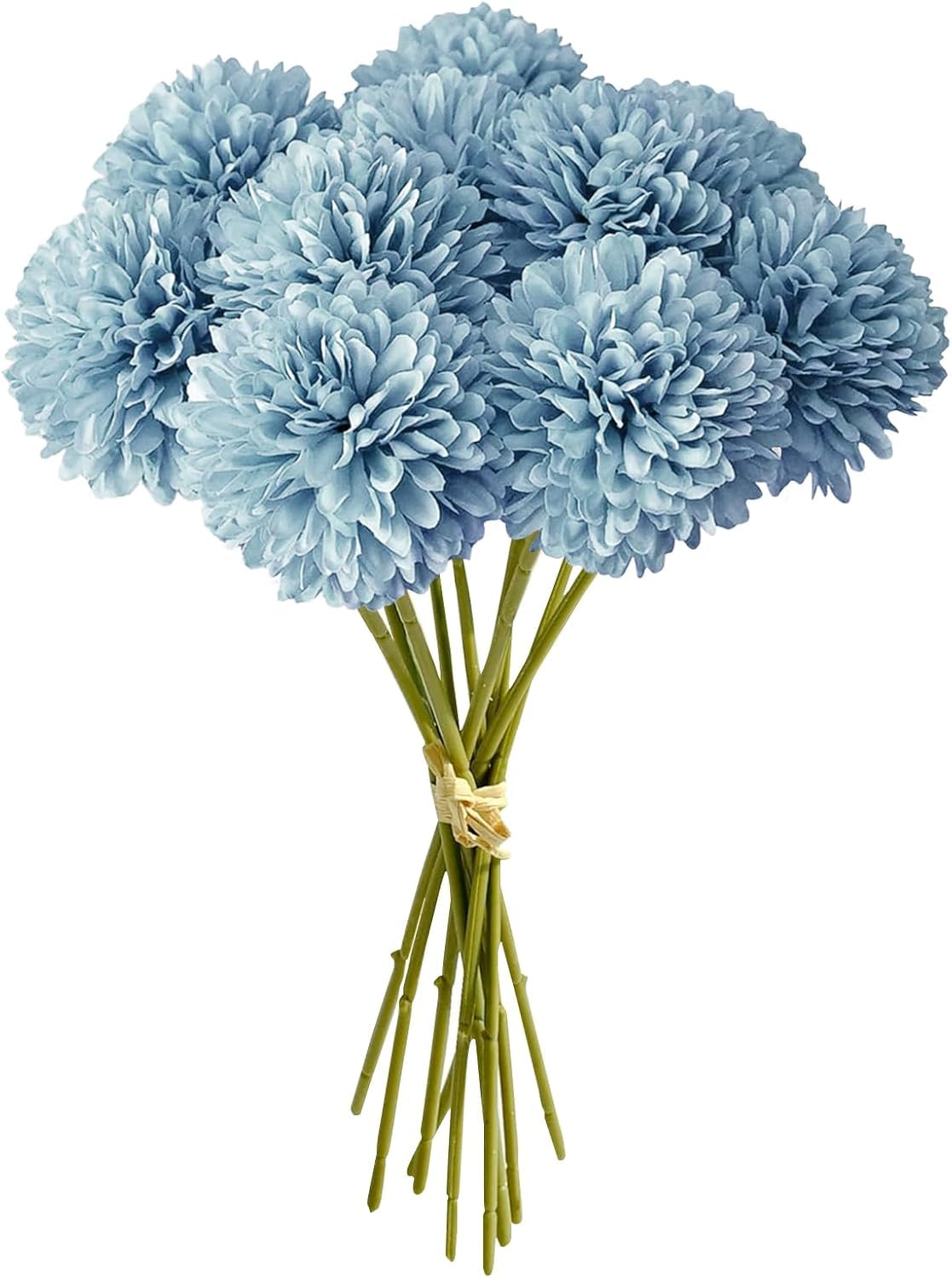 Fleurs artificielles chrysanthème sans entretien lot 12 tiges soie durable