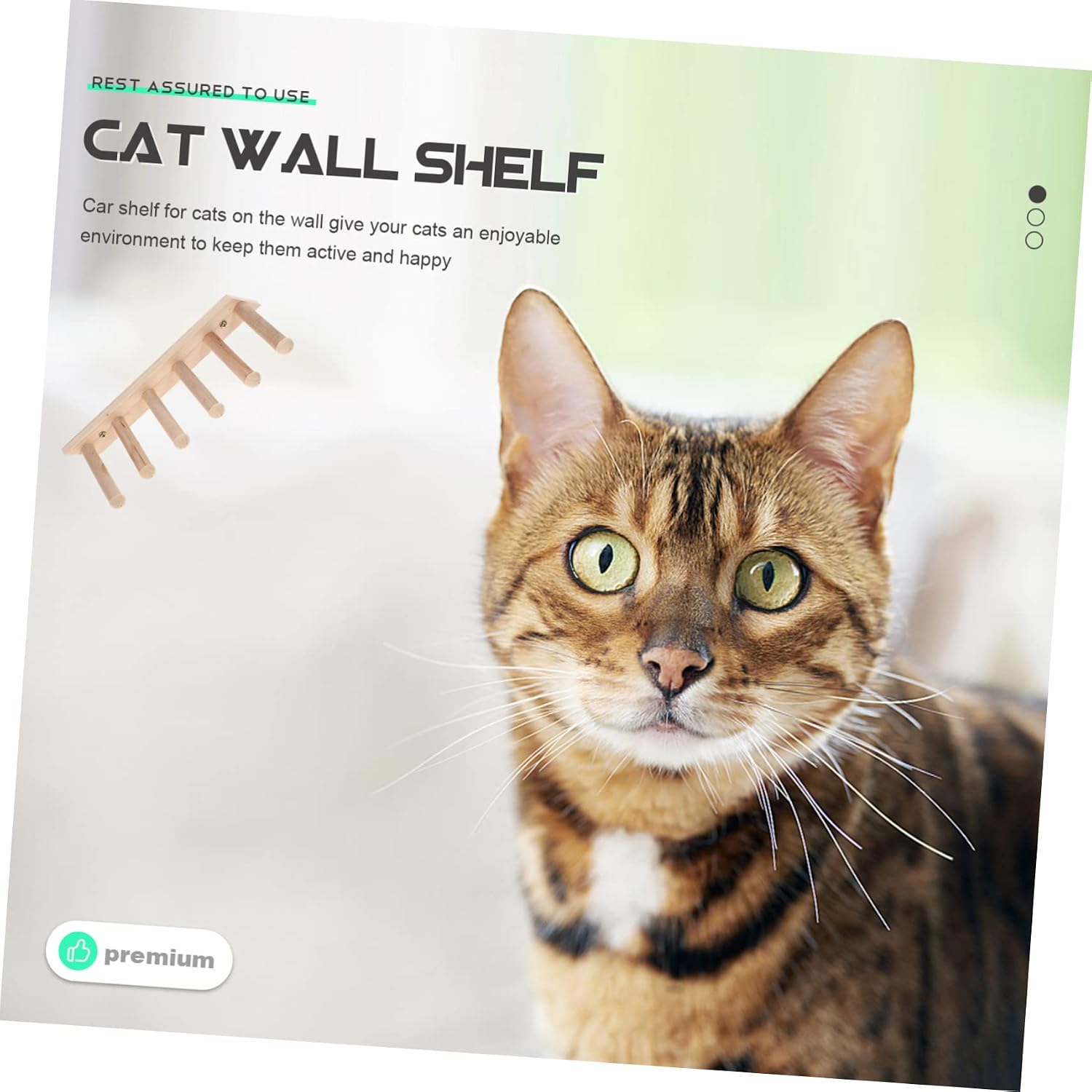 SUPVOX 1piece Cat Wall Shelf Cat Stairs for Wall Perch Wooden Furniture Climber