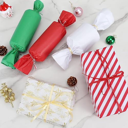 Miniatura 6 de LOADSFUN 120 hojas de papel de seda de Navidad para bolsas de regalo, papel de regalo de Navidad, papel de seda de Navidad de diseño surtido a