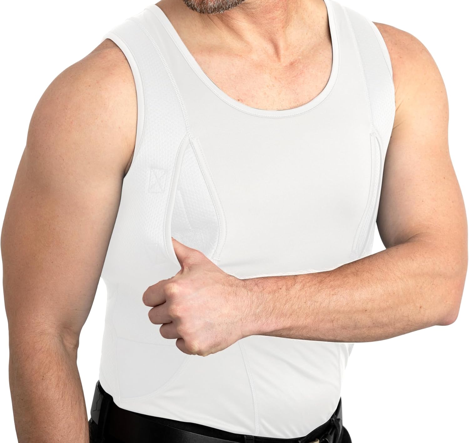 Concealed Carry Holster Tank Top | Secure Hook & Loop Pocket with Large Storage | Mens Tank Top - Image 3