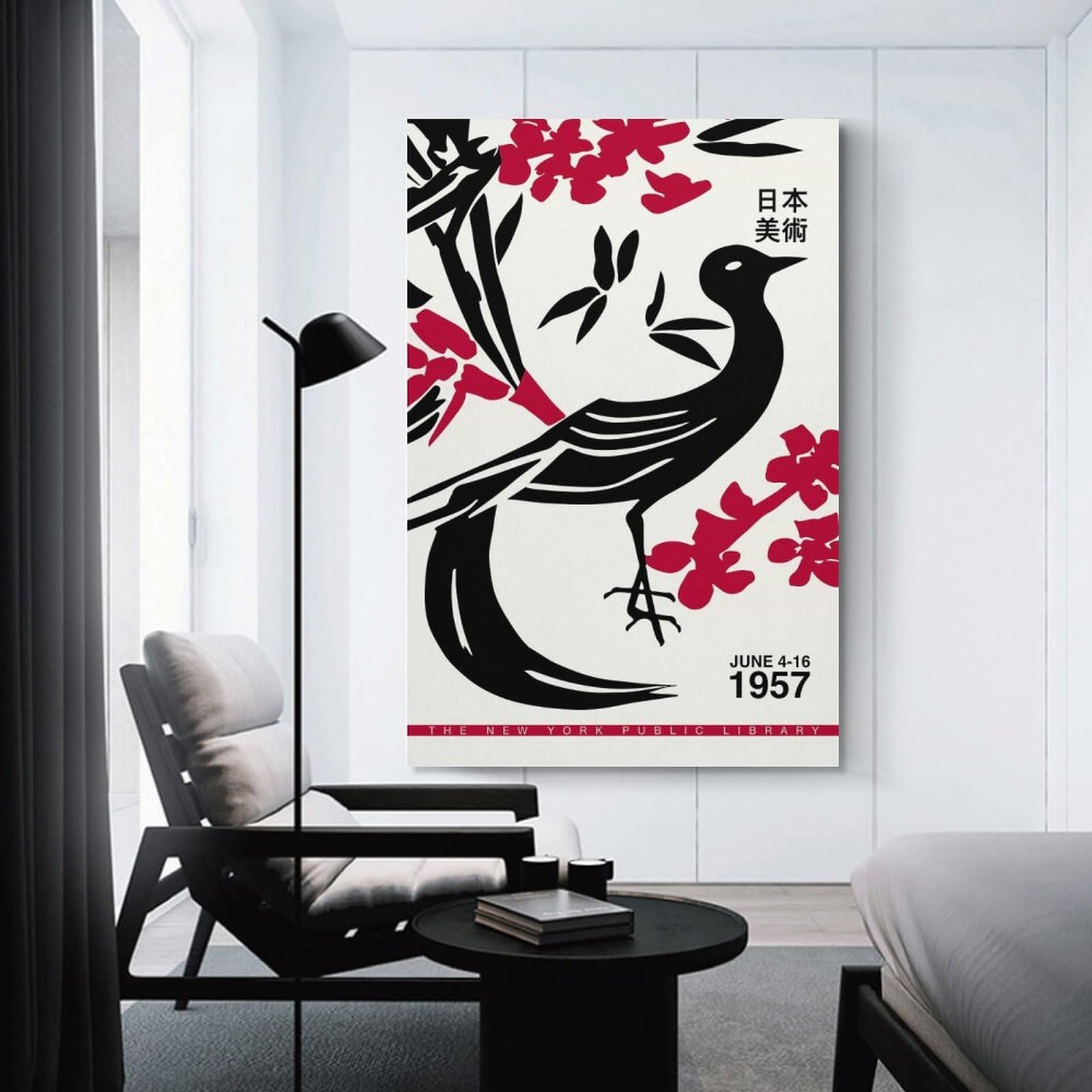 Junmoney Decorative Canvas Print 1957 Japan Exhibition Art, 12x18inch(30x45cm), for Entrance Walls, Hall Decor Or Foyers, A Stylish Accent for Home Entrances