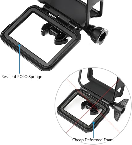 Miniatura 8 de Carcasa de montaje de marco para cámara GoPro Hero 5/6 de acción negra, funda protectora con hebilla de liberación rápida, tornillo de perno de
