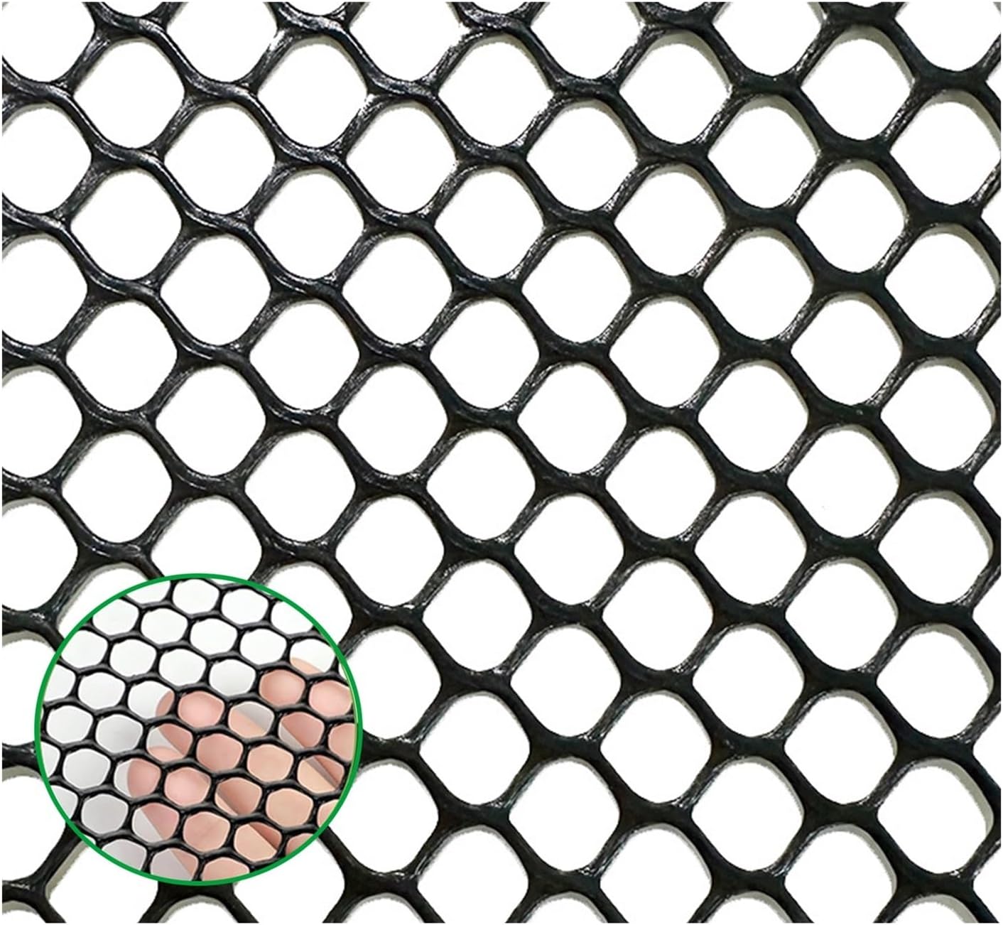 Resuable Chicken Wire Fencing, 10m Plastic Garden Fence Mesh, Black Multi Use Decorative Fencing Roll for Vegetable Plant Protection Poultry Netting(1.5m,Mesh Size 0.8cm)