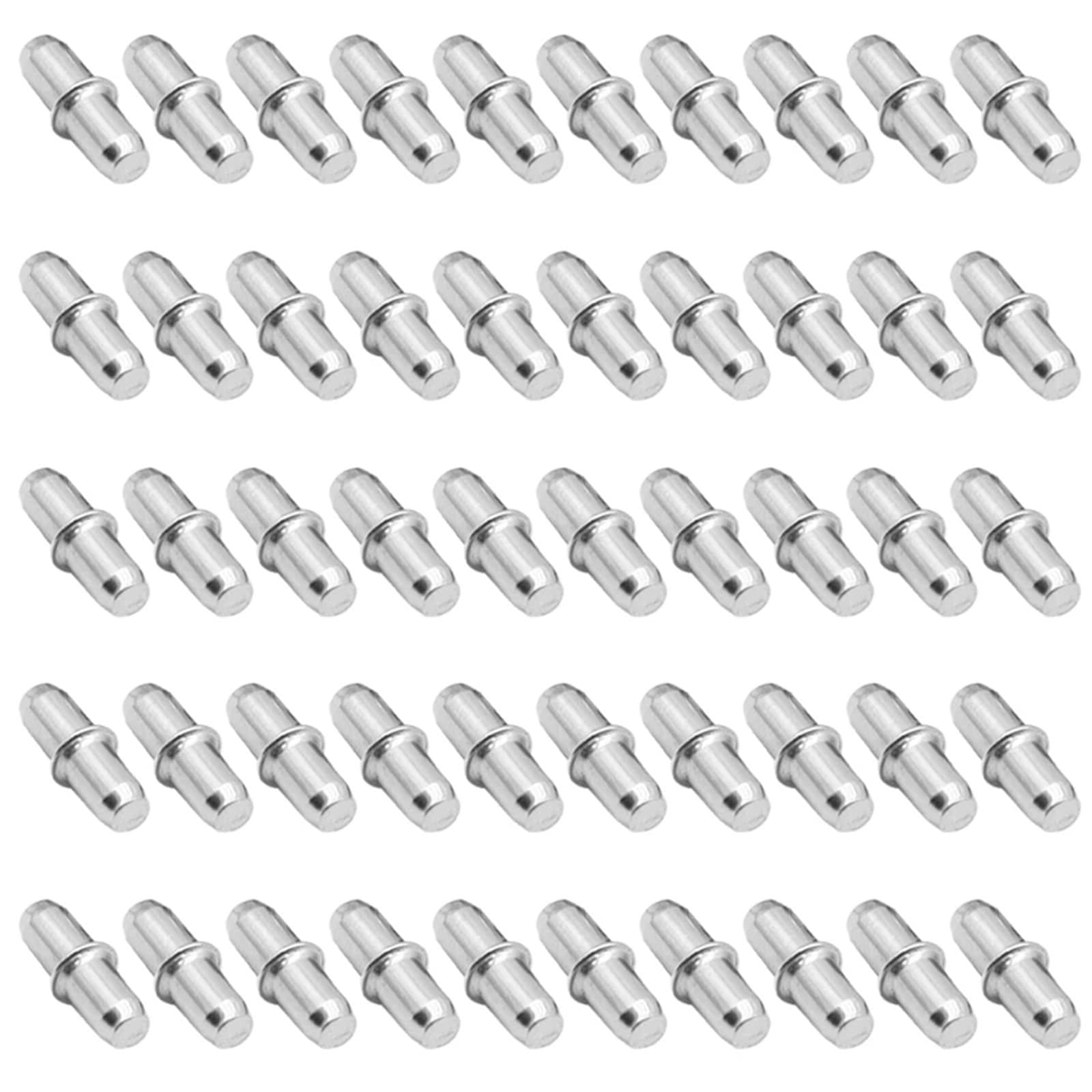 50 Pcs Metal Support Pegs Shelf Pins Furniture Shelves Fixed Bracket for Closets, Cabinet, Bookshelf for Cabinet