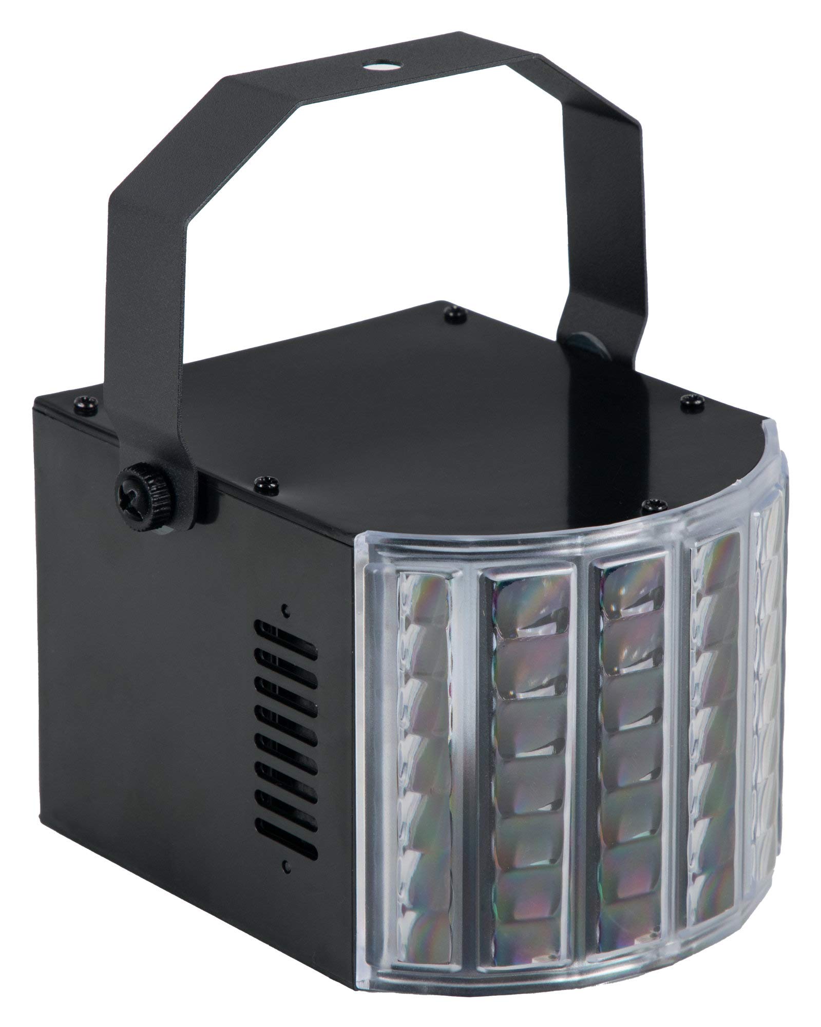 Showlite DL-8 USB-Razor Derby Partylight 2x Set, Lichteffekt im Mini-Format | Vier LEDs in den Farben rot, grün, blau und weiß mit je 2 Watt Leistung, Betriebsmodi: aus, automatisch und Musiksteuerung