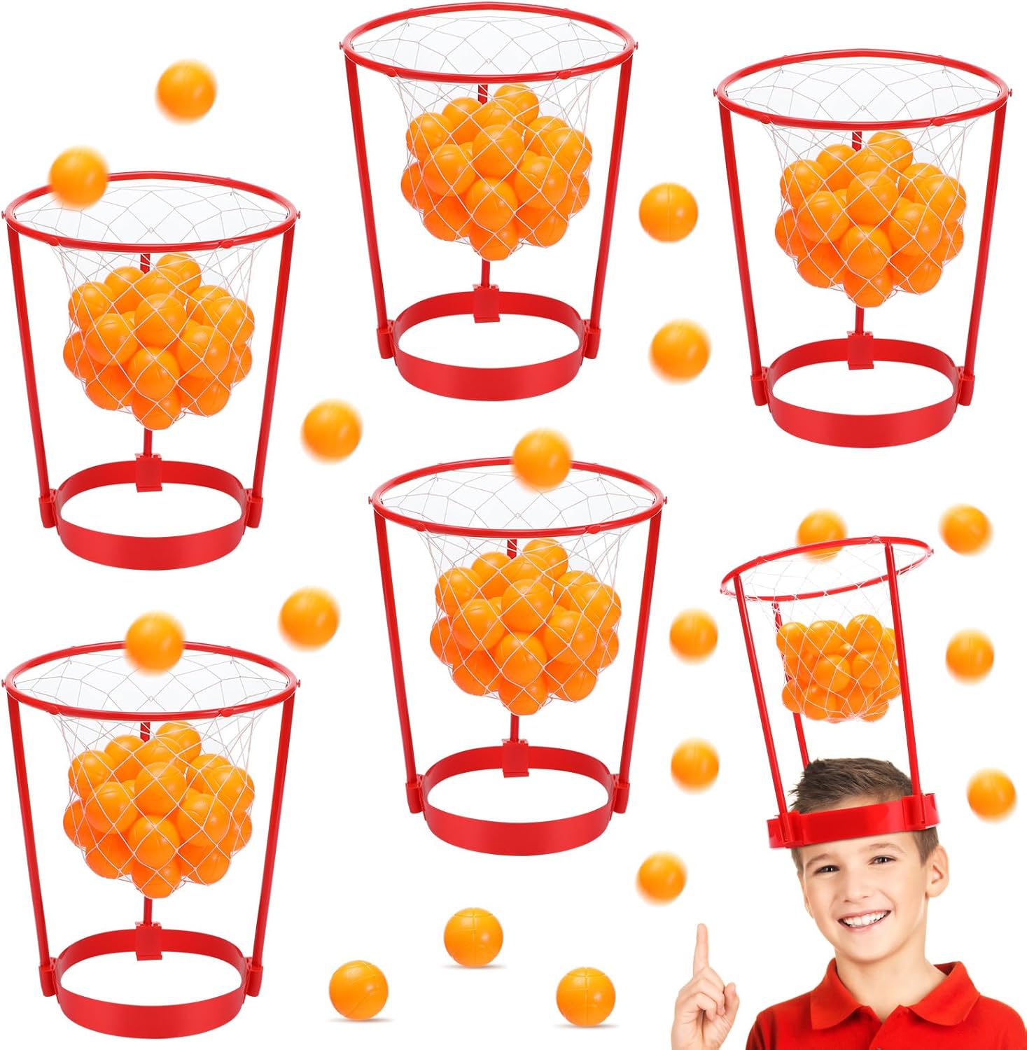 Syhood 5 Sets Head Hoop Basketball Party Game for Adults