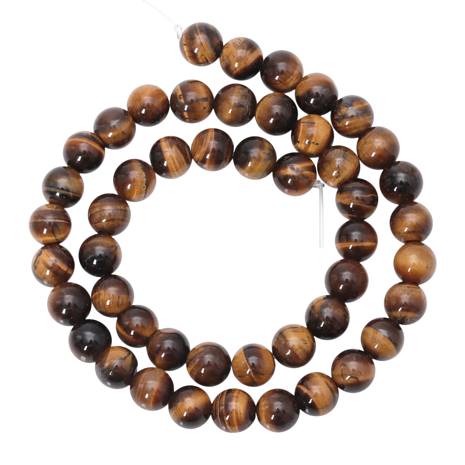 Nupuyai Tiger's Eye 8mm Round Crystal Stone Beads for Jewelry Making DIY Bracelet Necklace Polished Stone Loose Beads Strand 15"