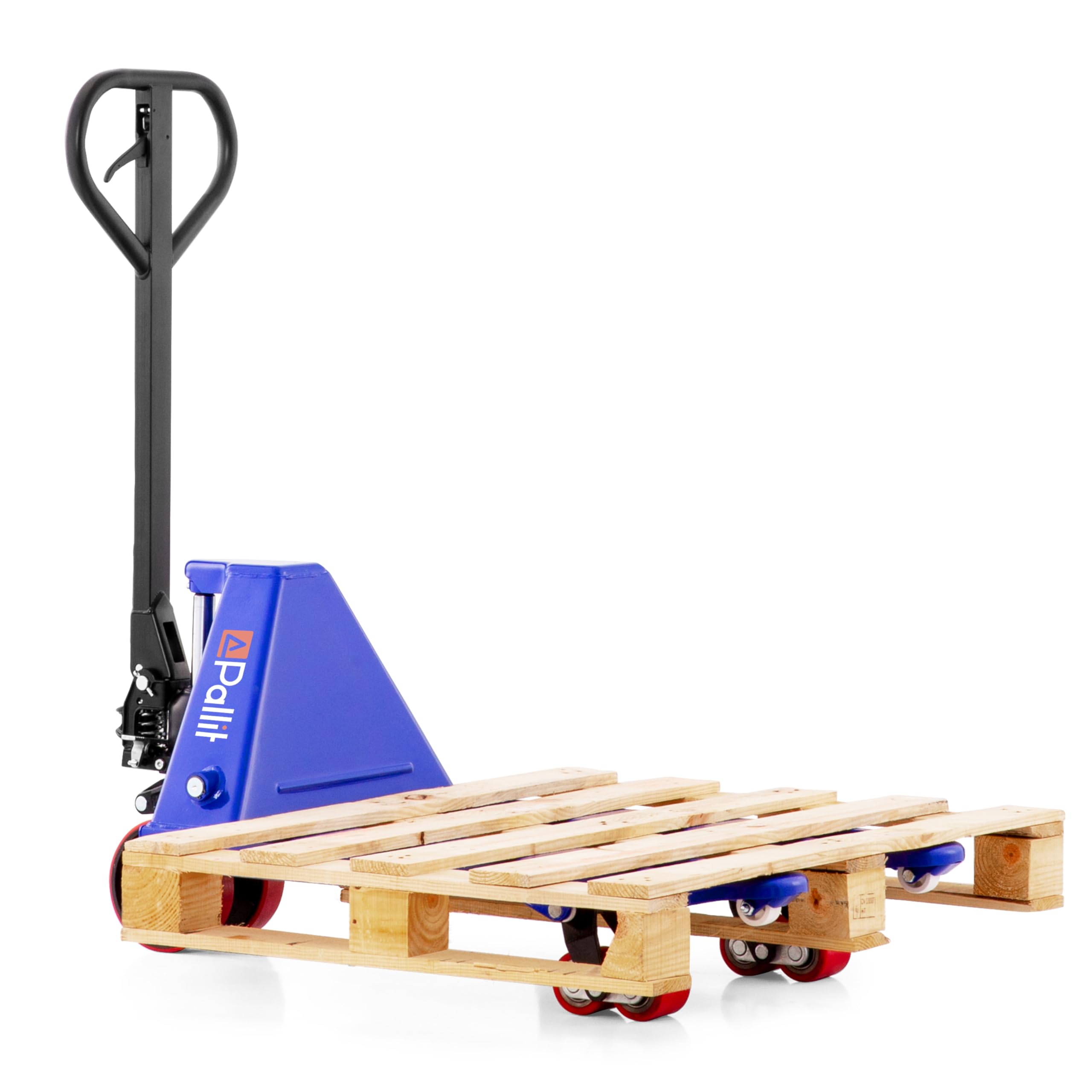 Pallit Transpalette SHORT-P | Capacité de charge 2500 kg | longueur de fourche 800 mm | roues PU | transpalette court
