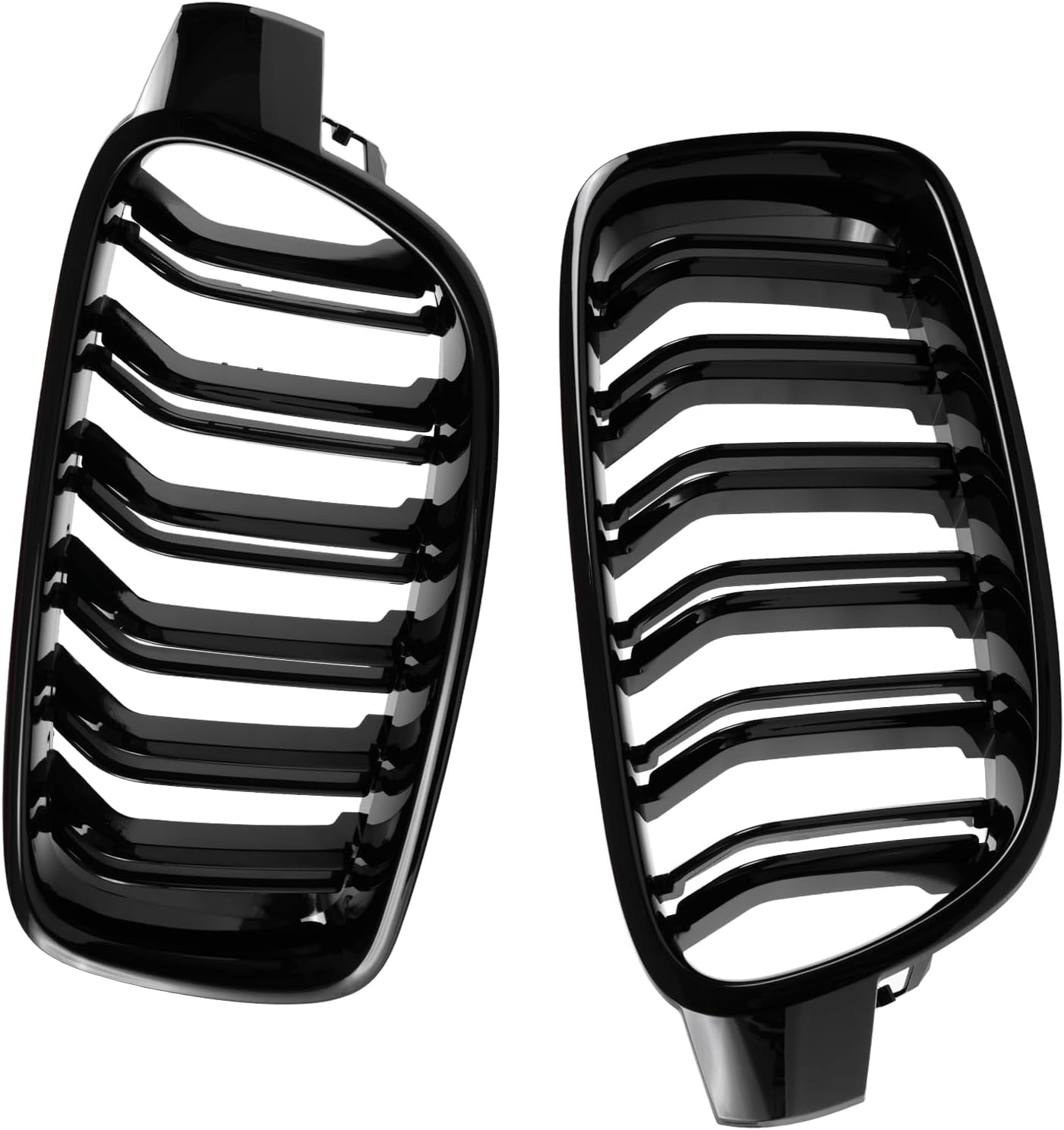 Grille Front Kidney Color Grill Compatible with BMW 3er F30 F31 2012 2013 2014 2015 2016 2017 2018 Double Slats ABS Gloss Black Grills (For 3er F30 2012-2018)