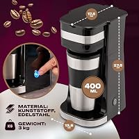 Clatronic KA 3733 egycsésze kávéfőző rozsdamentes bögre és aroma fedéllel 6