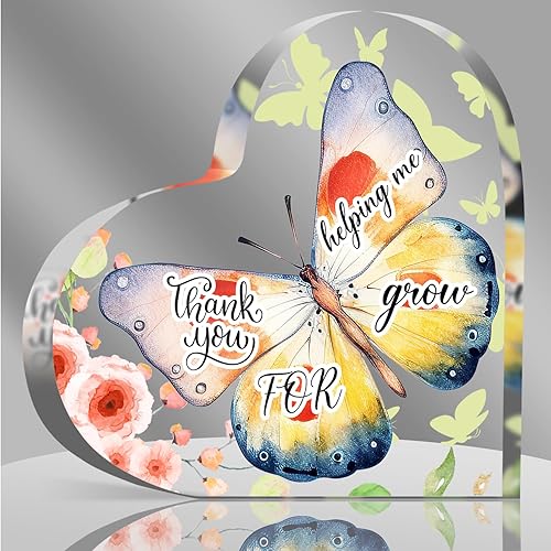 Regalo de agradecimiento para mujeres, regalos de agradecimiento para profesores, jefes y colegas, decoración de escritorio de acrílico en forma de