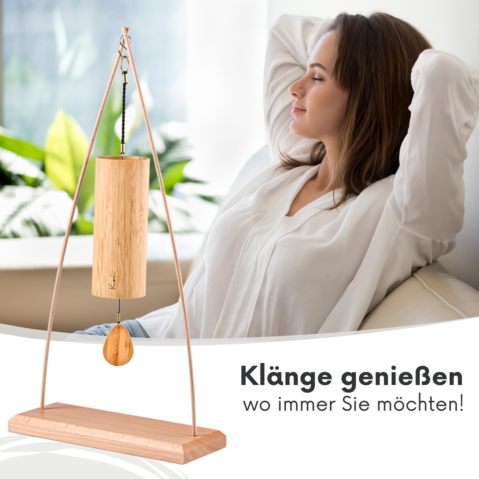 Koshi Klangspiel Terra - Erde mit Ständer Tipi - Klangspielständer für Klangtherapie Yoga und Entspannung