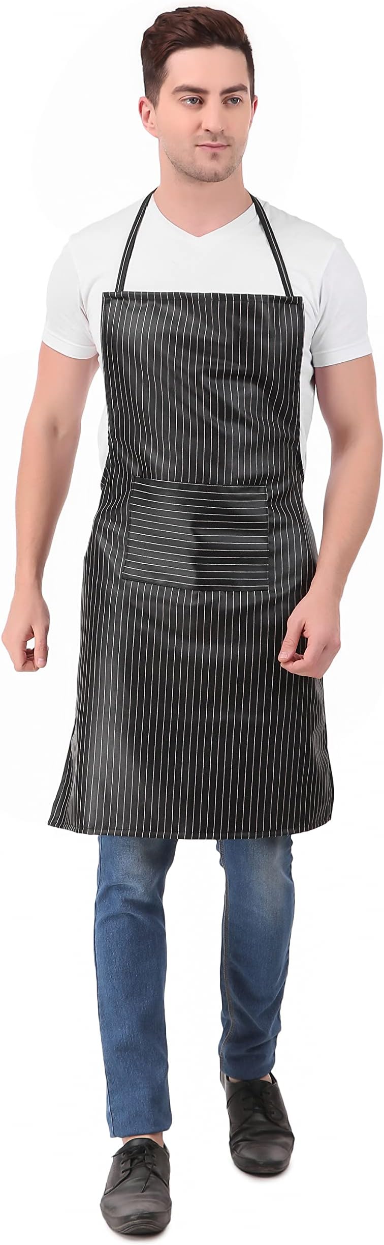 KODENIPR CLUB Men Women Hotel Cafe Restaurants Catering Cooking Kitchen Chef Apron (33" X 23", Black-White, 1)
