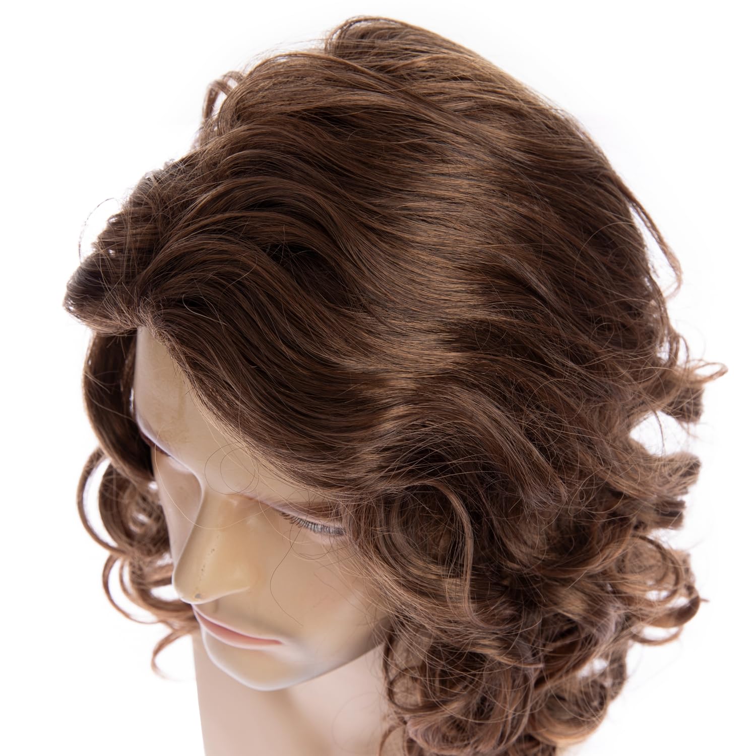 Brown Wig for Men Long Curly Wavy Synthetic Halloween Costume Party Wig for Male - Image 5