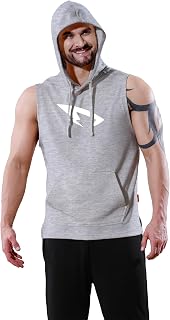 Sleeveless Hoodies for Men Tank Tops Boxing Hoodies Gym Muscle Cut Off T Shirts for Bodybuilding Athletic Training