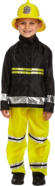 HENBRANDT Boys Fireman Fire Fighter Fancy Dress Costume Jacket & Trousers only (4-6 years)