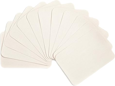 AXEN Iron on Repair Patches 100% Cotton Fabirc Mending Patches for Clothing Pants Dress Shirts Coats Jeans and More Beige Pack of 12