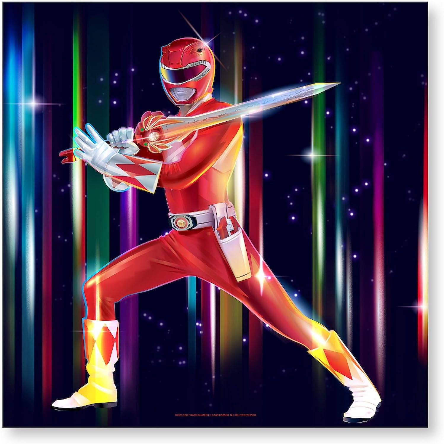 CafePress Power Rangers Red Ranger Pose Photo Wall Tile, Matte Finish, 8"x8"