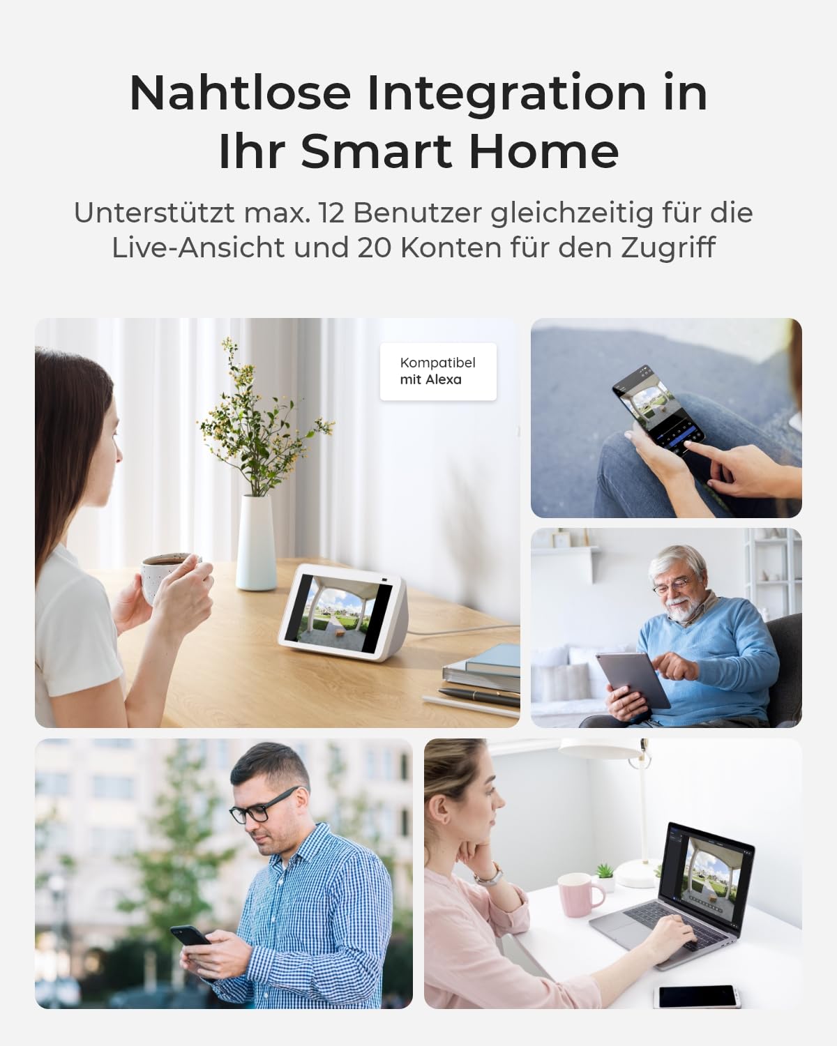 Reolink Video Doorbell, Akku Türklingel mit Kamera, 2K Kabellose Videotürklingel, 1:1 Kopf-bis-Fuß-Ansicht, 2,4/5GHz WLAN, Person/Fahrzeug/Paket-Erkennung, 2-Wege-Audio, Lokale Speicherung Ohne Gebühr