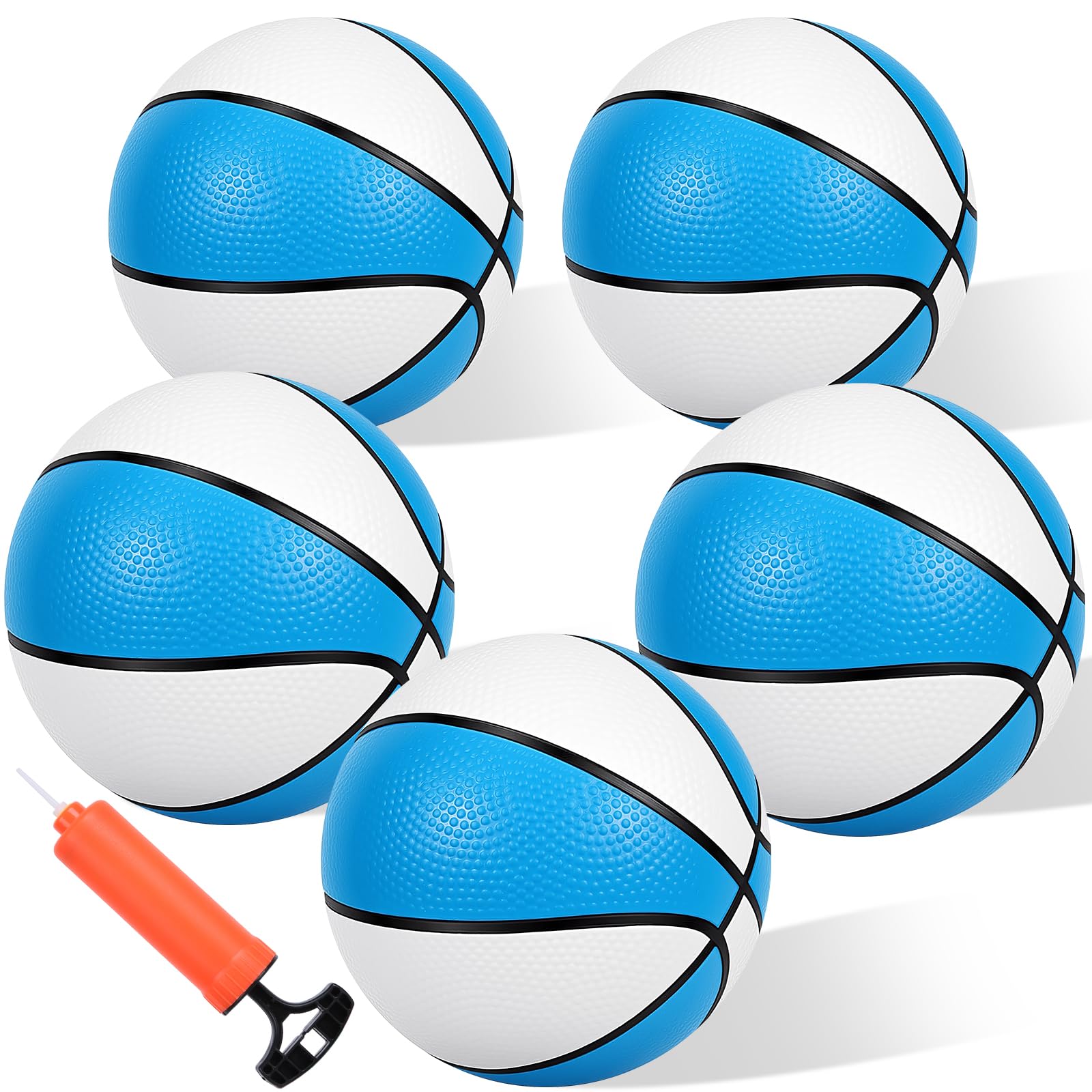 5 Pack 6" Mini Basketball Set - Lightweight 90g PVC Small Basketball for Toddlers Boys Girls Teenagers Floating Water Pool Basketball for Indoor Outdoor Swimming Pool Games Basketball Hoop &amp; Goal