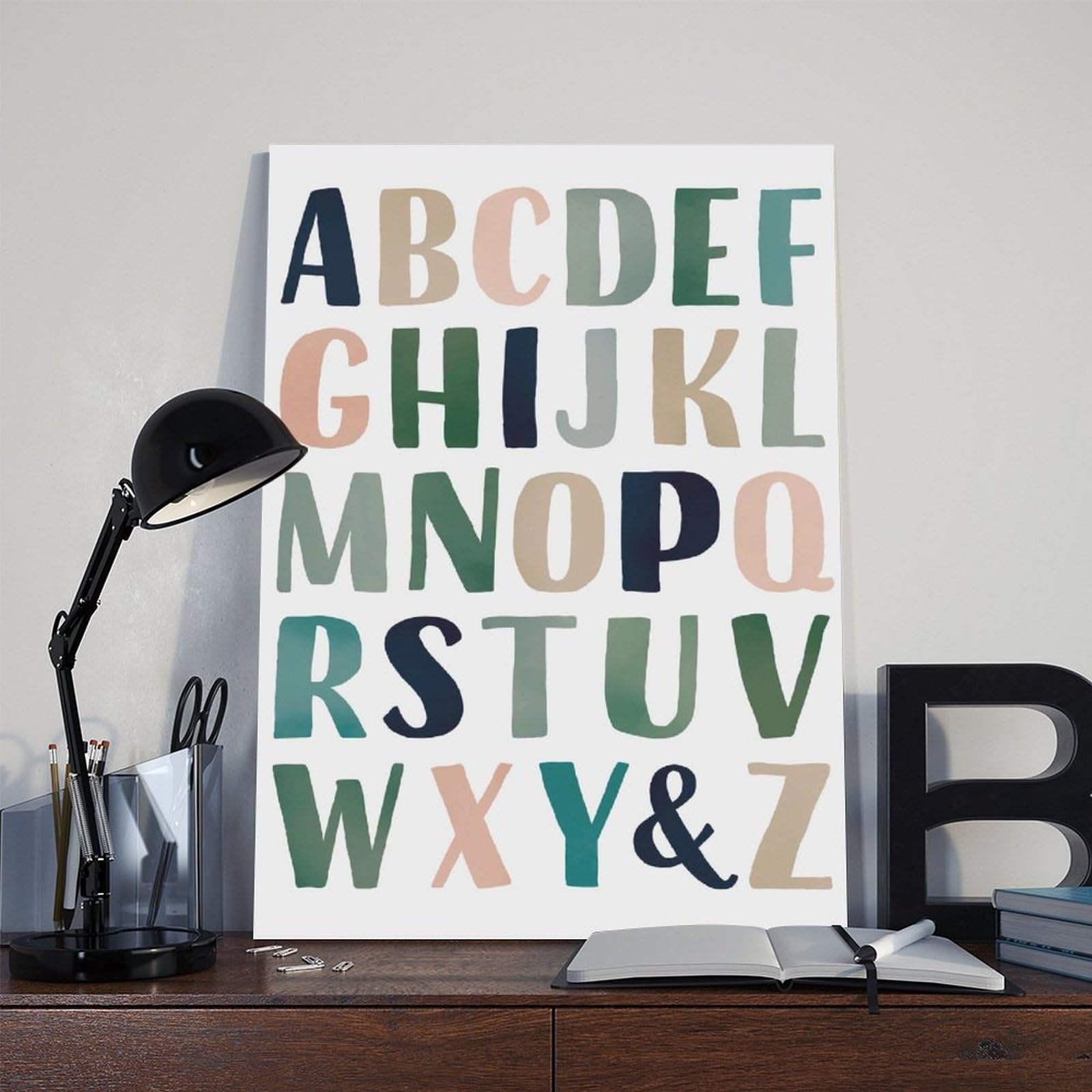 LNYLSJ Poster éducatif ABC Alphabet pour l'école à la maison et la salle de jeux