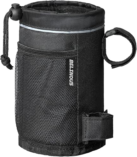 Belinous Portavasos para bicicleta, soporte para botella de agua de hasta 32 onzas, soporte para bebida para manillar de bicicleta, tela Oxford con