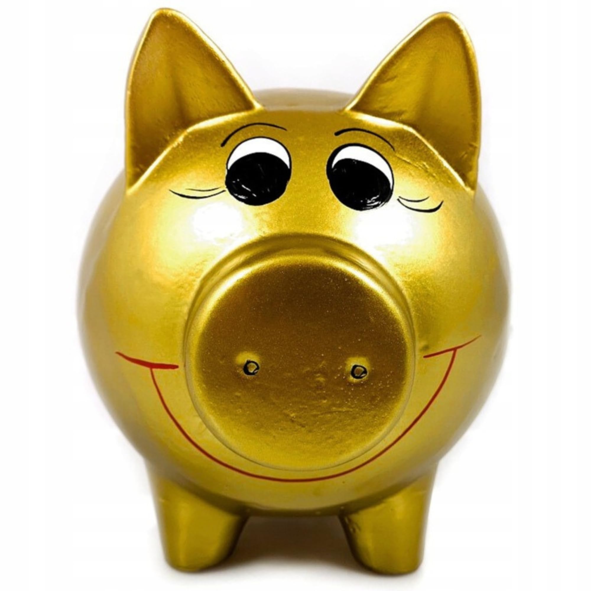 XXL Keramik Sparschwein handbemalt Gold – große Spardose ohne Öffnung zum Zerbrechen – originelle Geldgeschenk Idee für Erwachsene & Kinder, Hochzeit, Geburtstag, Kommunion, Konfirmation, Sparbüchse
