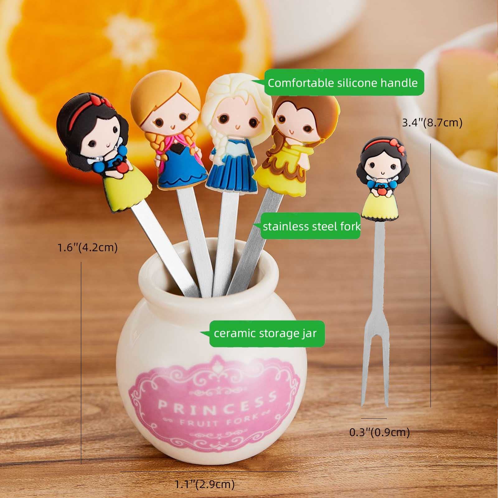 Fruit Fork, Cute Set Of 6 Fruit Forks With Holder Stainless Steel Food - View #6