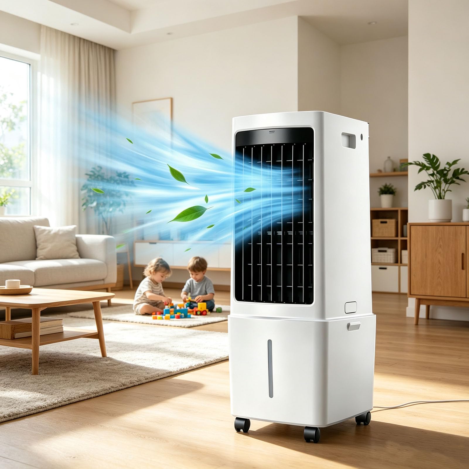 Air Cooler, 12L, 3 in 1 Portable Air Conditioner, Water Tank, Portable Air Conditioning Unit with Remote, 3 Speeds, 12H Timer, Ice Packs, for House Patio Garage Restaurant Outdoor