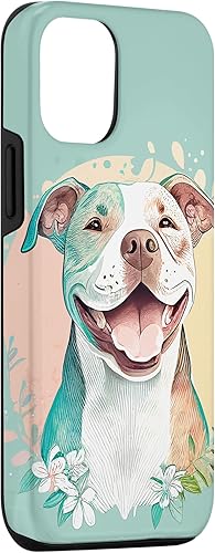 Miniatura 3 de iPhone 14 Pit Bull Mom Dog Lover Colorido Artístico Pitbull Propietario Mujeres Caso
