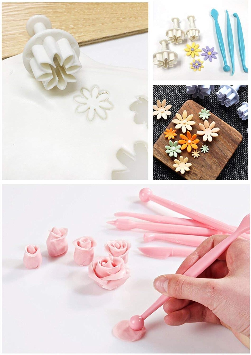 Joiedomi 51 Pieces Cake Icing and Decorating Kit Including 12 Stainless Steel Icing Tips, 25 Disposable Decorating Bags, Tri Color Coupler, Icing Spatulas, Icing Smoother, Cupcake Corer and More