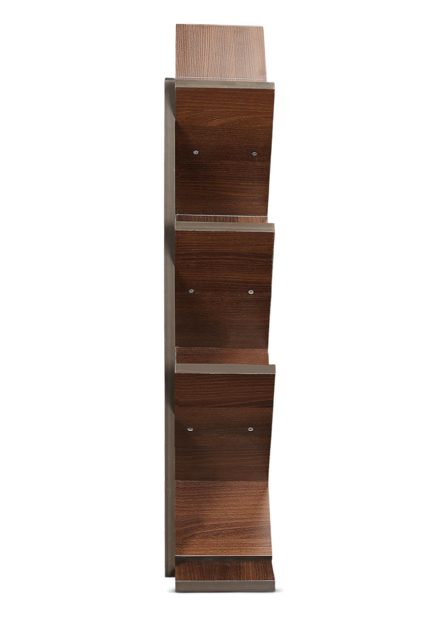 SBF Furniture Modern Tree Shape Wood Bookcase, 7-Tier Book Rack, Storage Rack Shelves in Living Room, Free-Standing Books Holder Organizer, Space Saver for Home, Office, Set of 1 (Brown)(DIY) 4
