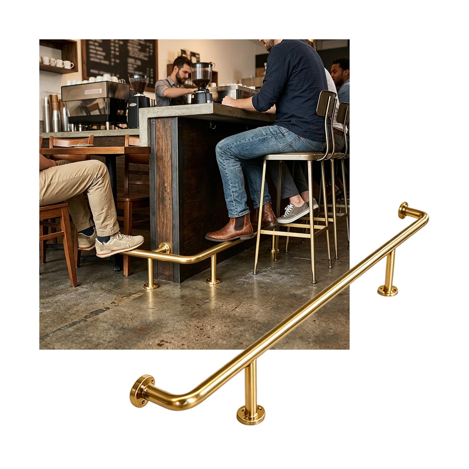Rails de pieds de barre pour supprimer l'inconfort des tabourets hauts sur comptoir de cuisine