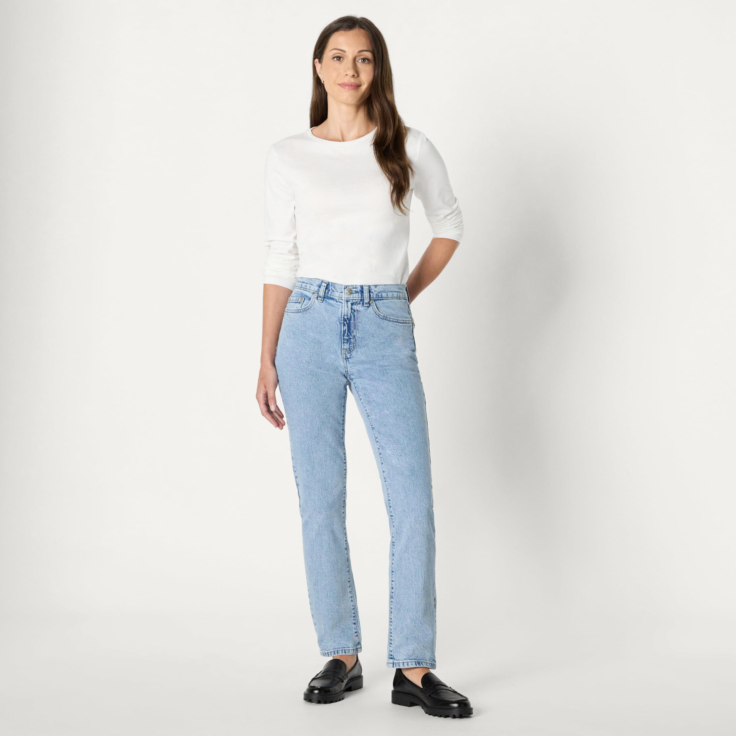 Amazon Essentials Vaqueros Rectos de Tiro Alto Mujer
