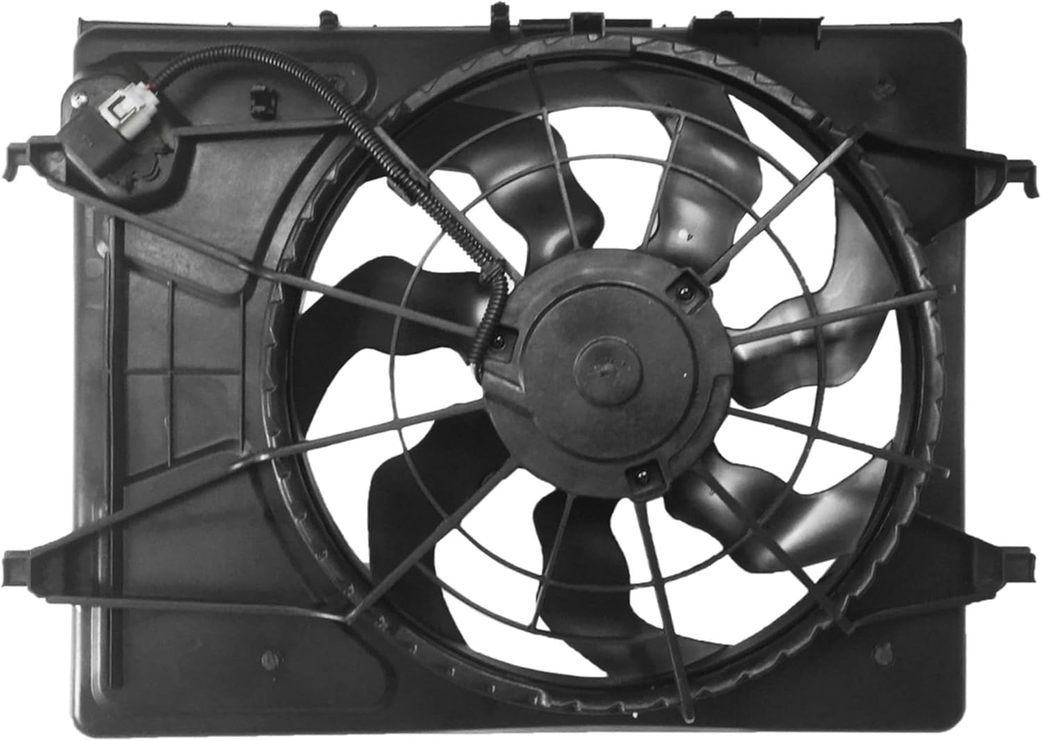 PartsFlow Radiator Cooling Fan Assembly Compatible with 2007 2008 2009 2010 Hyundai Elantra 2L 620-493