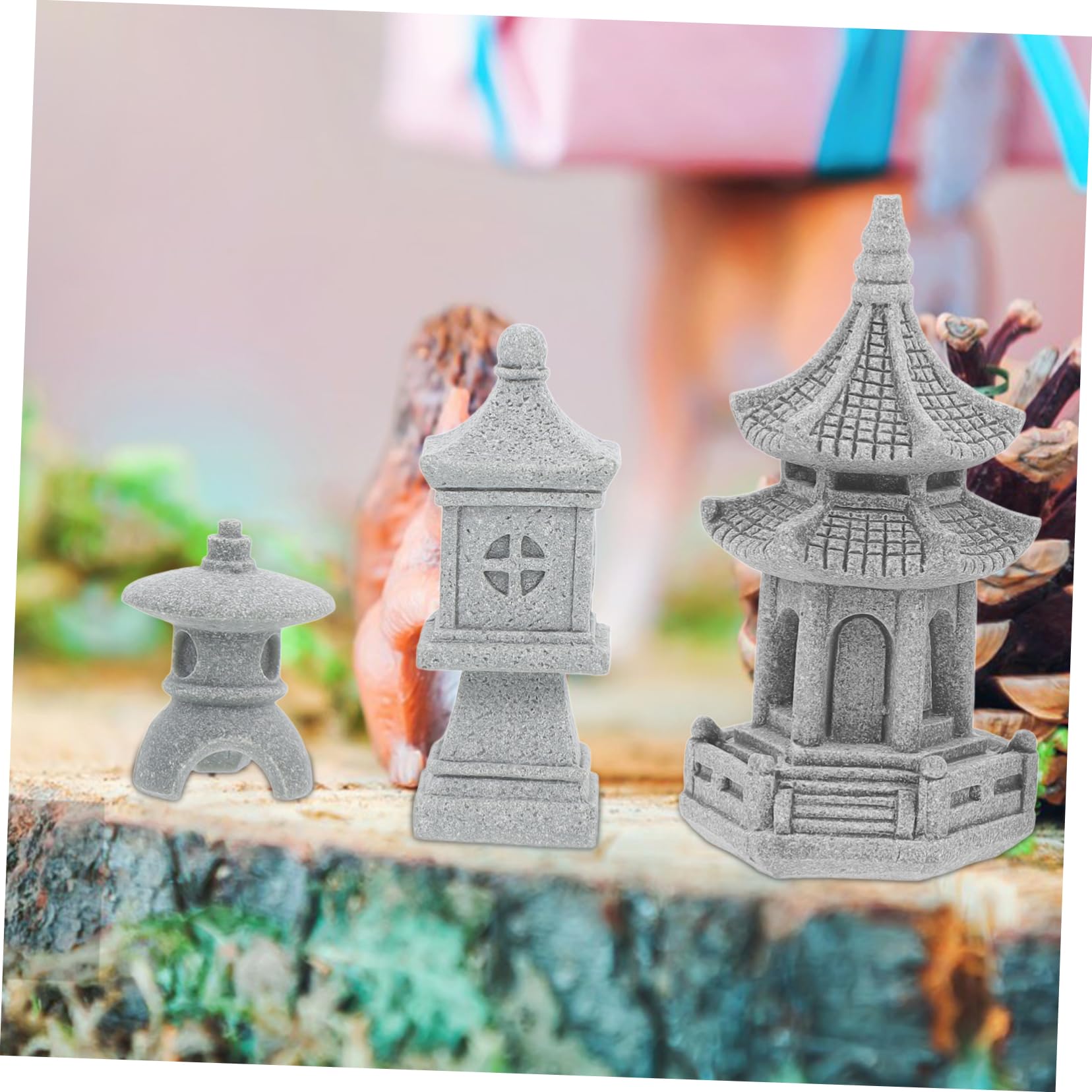 Abaodam 5 Sätze Garten Pavilion Dekoration Künstliche Bonsai Landschaftsfigur Für Garten Innenbereich Kompakte Statue Für Landschaften Mini 3 Stück * 5