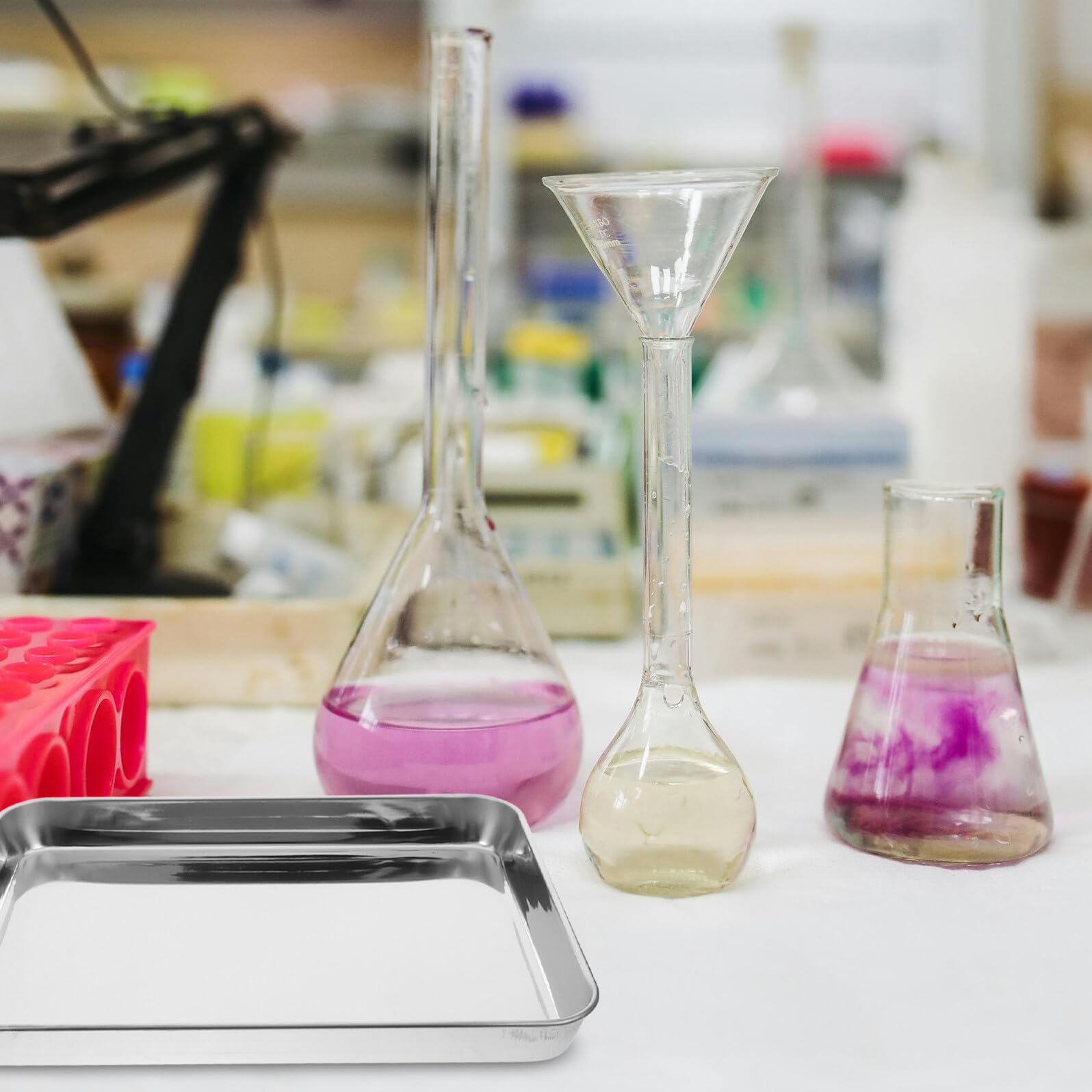 Vassoio per Strumenti Medici in Acciaio Inossidabile Rinforzato Piatto Metallico Multifunzione per Laboratorio Design Antiribaltamento e Facile da Pulire