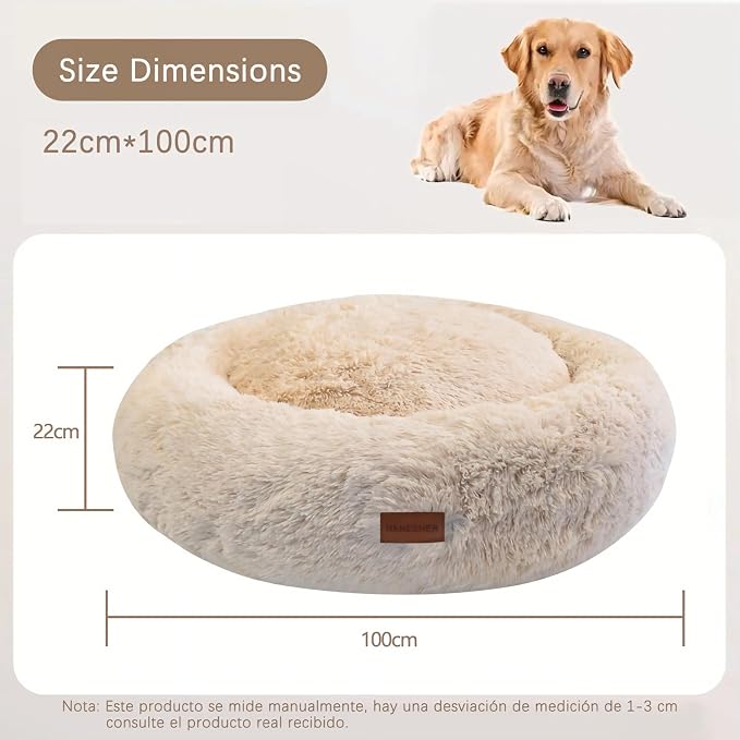 Cama Redonda Perro Grande 100cm Ortopédica Lavable miniatura 2