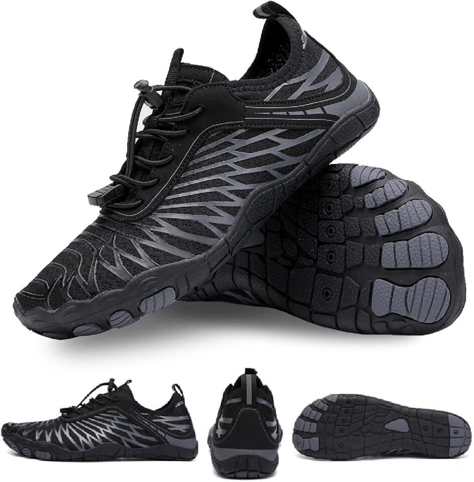 Sapatos de caminhada descalços para mulheres e homens, sapatos profissionais de caminhada e caminhada com bico largo, antiderrapante, leve e respirável