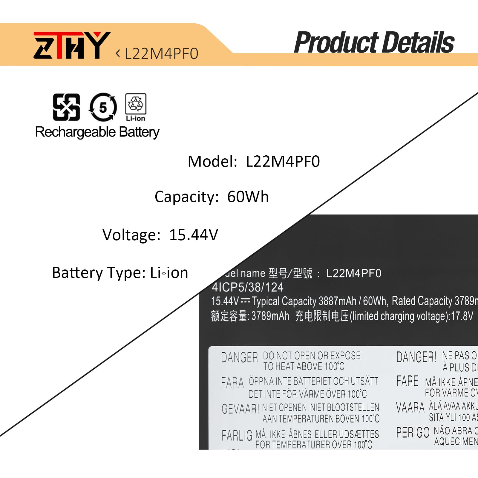 Amazon.com: L22M4PF0 L22C4PF1 Laptop Battery Replacement for