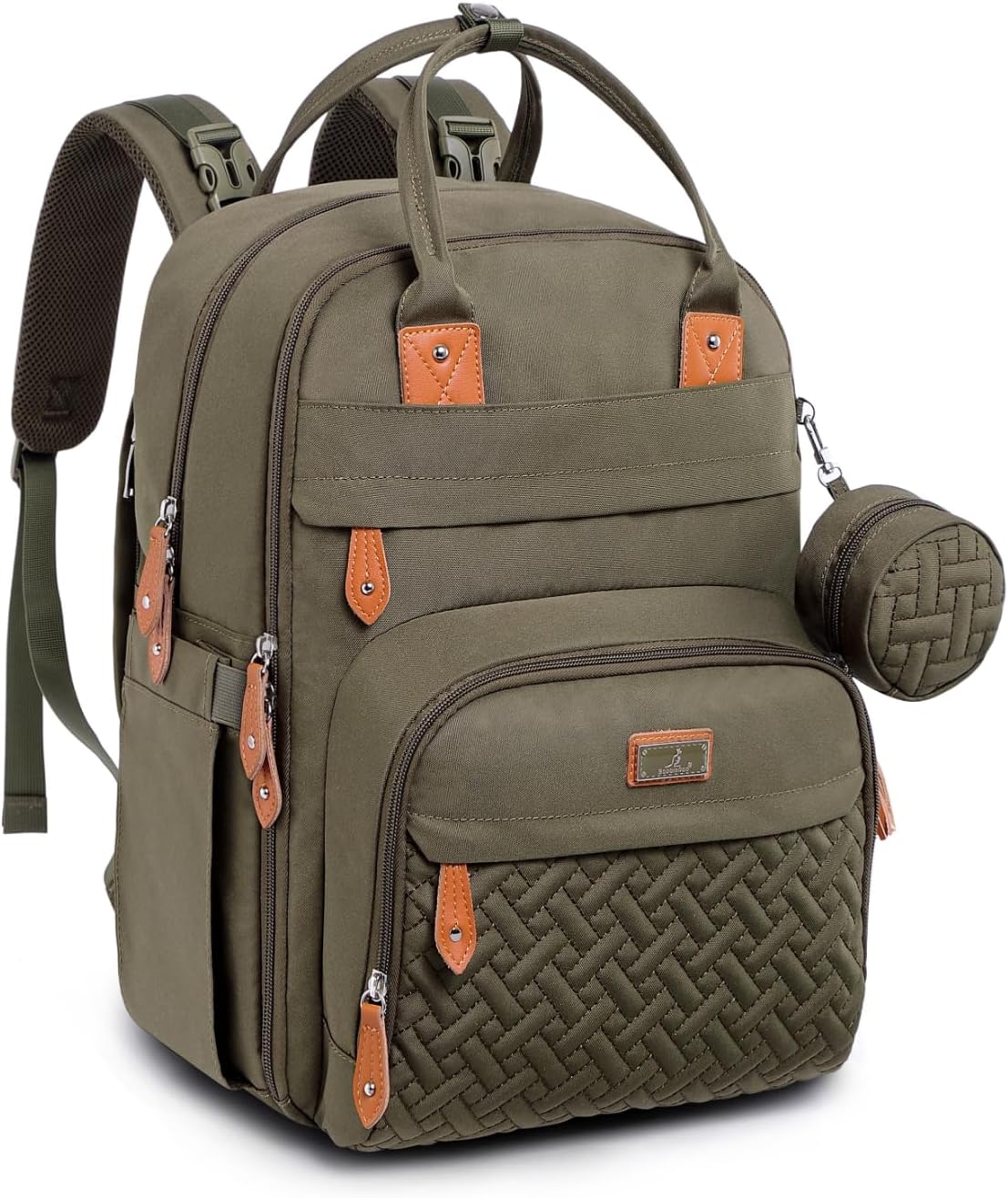 Baby Changing Bag Backpack, Nappy Changing Back Pack Diaper Bags with Changing Mat & Pacifier Holder for Mom & Dad