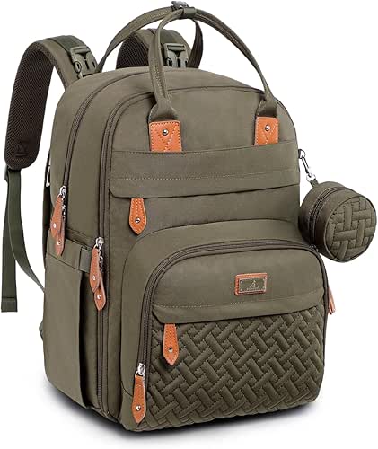 BabbleRoo Diaper Bag Backpack - Baby Essentials Travel Tote -