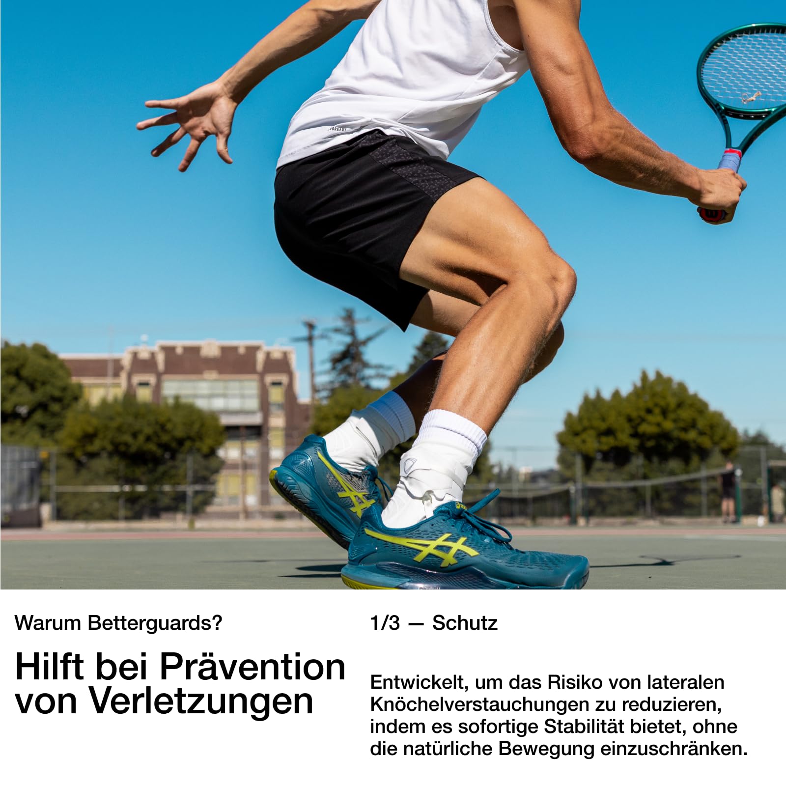 BETTERGUARDS Tobillera de doble capa 3.0 para hombres y mujeres, máxima protección contra lesiones de tobillo en baloncesto, fútbol y otros deportes – Blanco (Medium, Derecha)