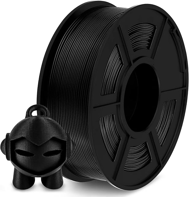 SUNLU Włókno węglowe PLA, filament 1 kg, 1,75 mm do drukarki 3D, dokładność wymiarowa +/- 0,02 mm, szpula 1 kg, 1,75 mm, włókno węglowe, czarny
