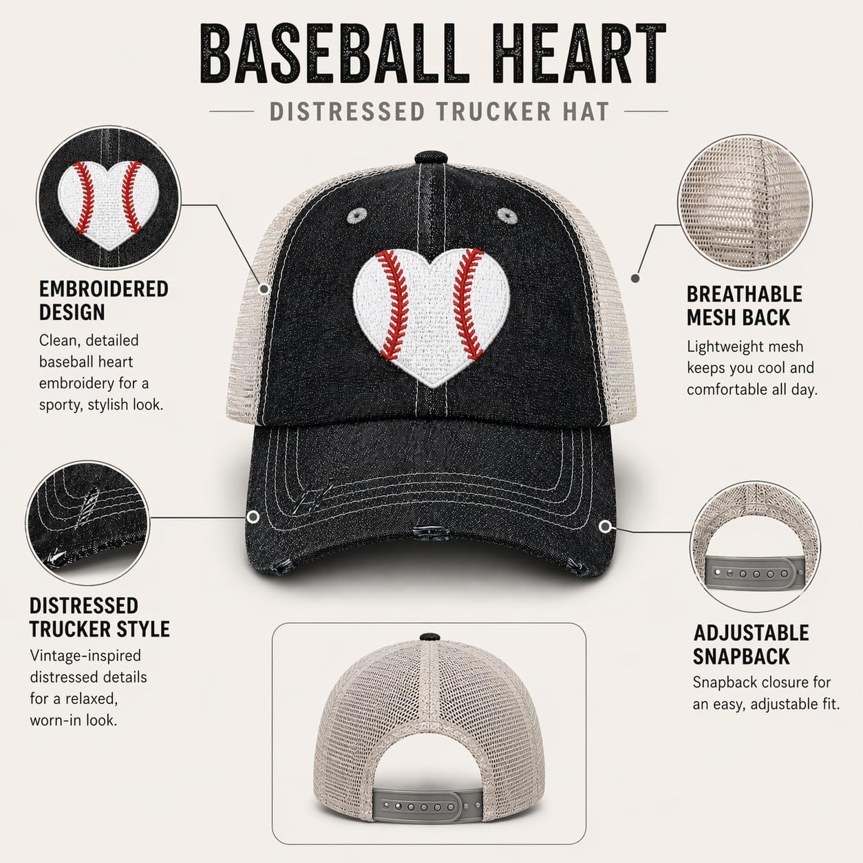 Cocomo Soul Womens Baseball Mom Hat Cap 200 Dark Grey