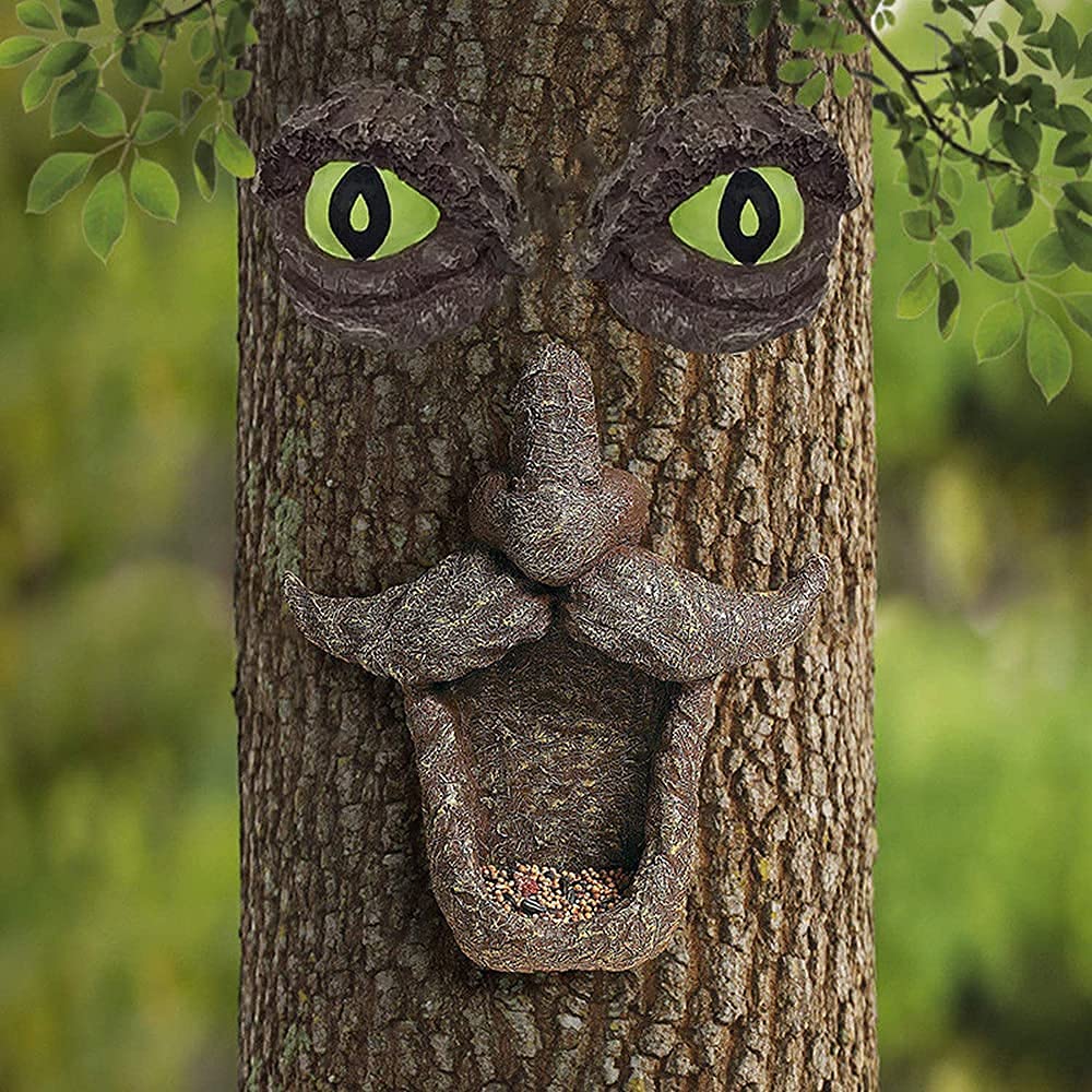 Mangiatoia Per Uccelli In Resina A Forma Di Albero, 18x18x15 Cm, Con Gancio Nascosto, Per Giardino, Balcone E Birdwatching