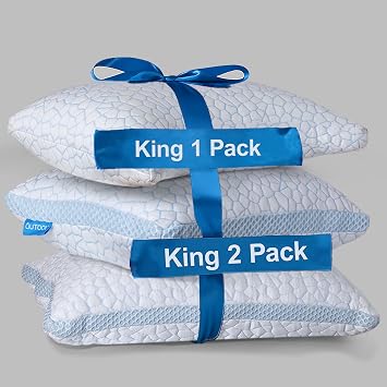 QUTOOL Double-Sided Cooling Pillows King Size 2 Pack & Crescent Side Sleeping Pillow King Size 1 Pack