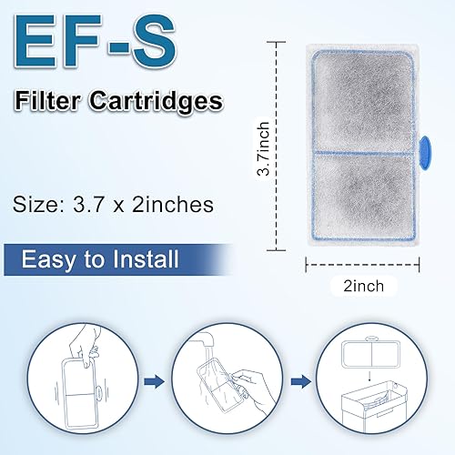 Miniatura 4 de driamor Paquete de 8 cartuchos de filtro compatibles con EF-S Element y BF5 BETTAFLO filtro, cartucho de filtros de repuesto para pecera gruesa con